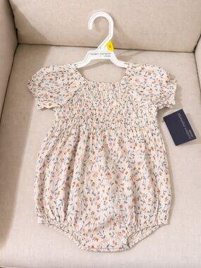 Modern Moments Cream Floral Smocked Romper